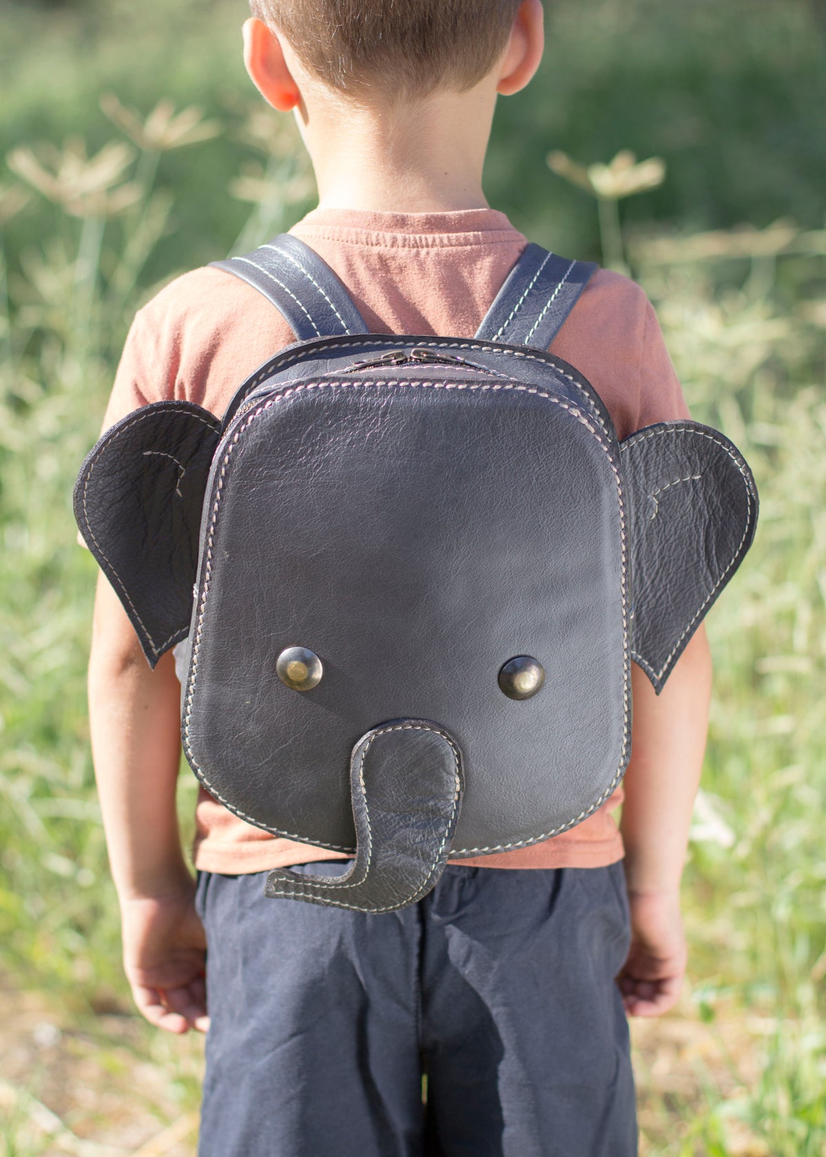 The Kids Elephant Leather Backpack