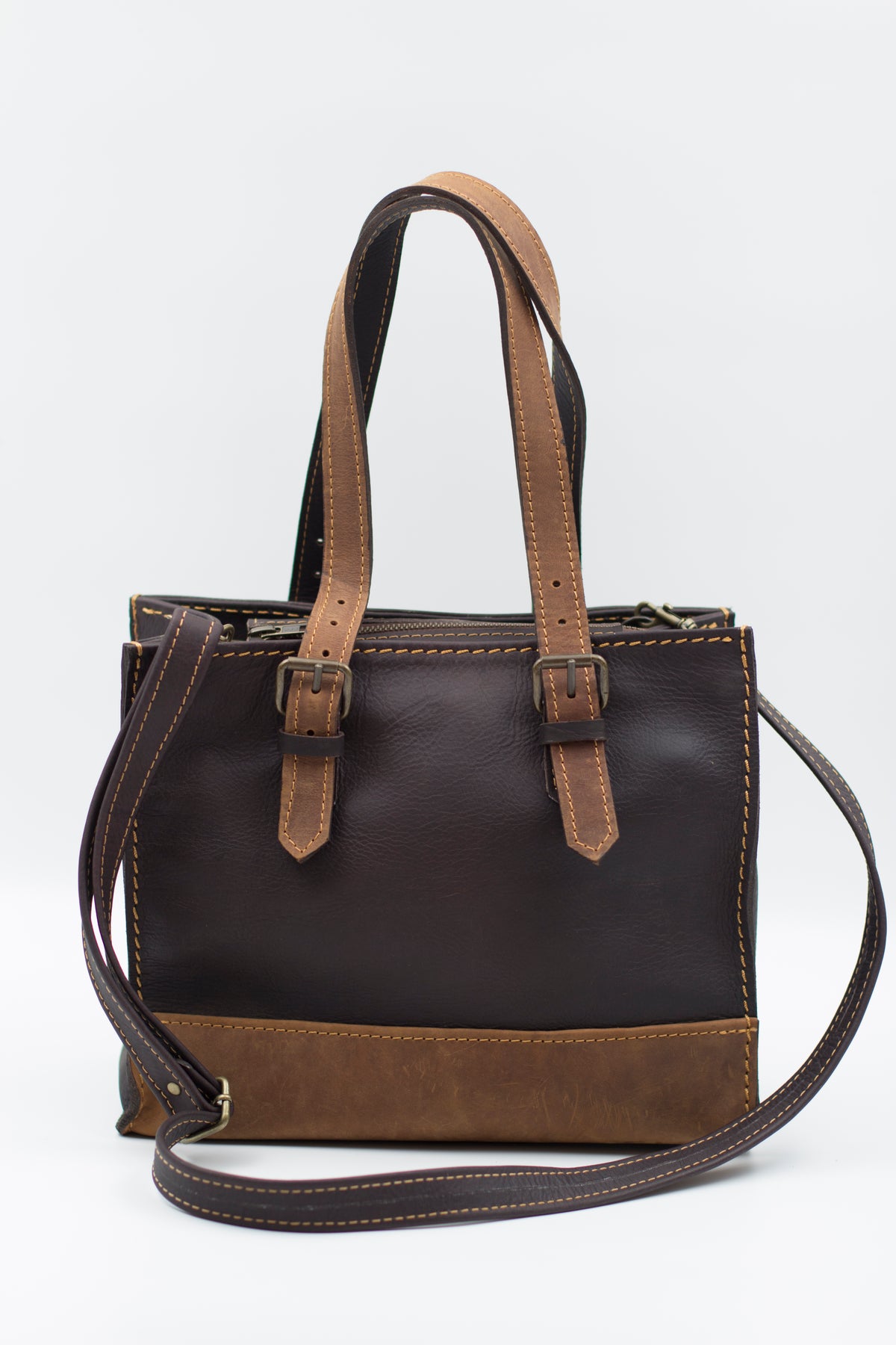 Kimi Handbag - Premium Two-Tone Leather Tote