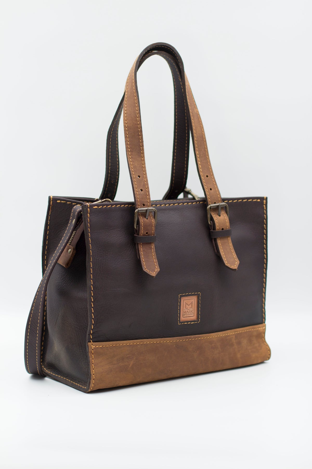 Kimi Handbag - Premium Two-Tone Leather Tote